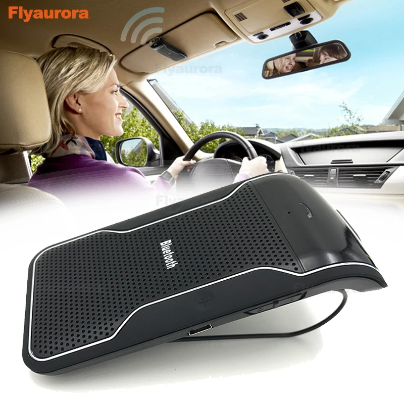 

Sun visor Multipoint Wireless Bluetooth Handsfree Calling Car Kit Speakerphone Audio Music Speaker For Smartphones Flyaurora