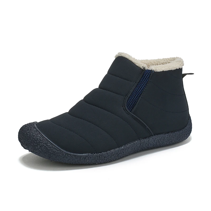 blue couple shoes WETRICS/зимняя обувь; мужские зимние ботинки; женские супер теплые плюшевые кожаные Нескользящие ботильоны; Водонепроницаемая уличная рабочая обувь; размеры 36-46 - Цвет: blue couple shoes