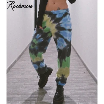 

Rockmore Tie Dye Sweatpants Butterfly Print Harajuku Jogger Woman Pants Sweat Korean Style Pantalones High Waist Casual Trousers