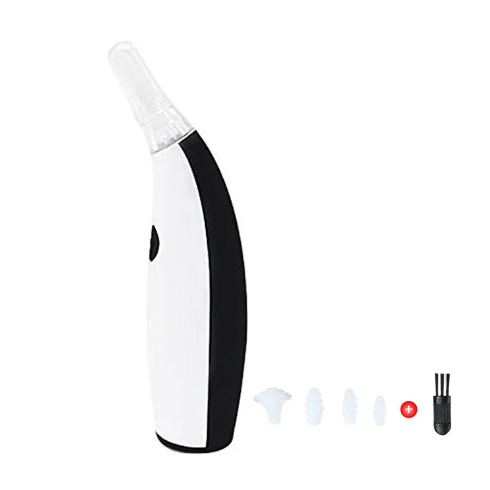 

Painless Powered Safety Cordles Electric Ear Wax Cleaner Cleaning Tool with 4 Removable Silicone Nozzle Head for Babies Adults