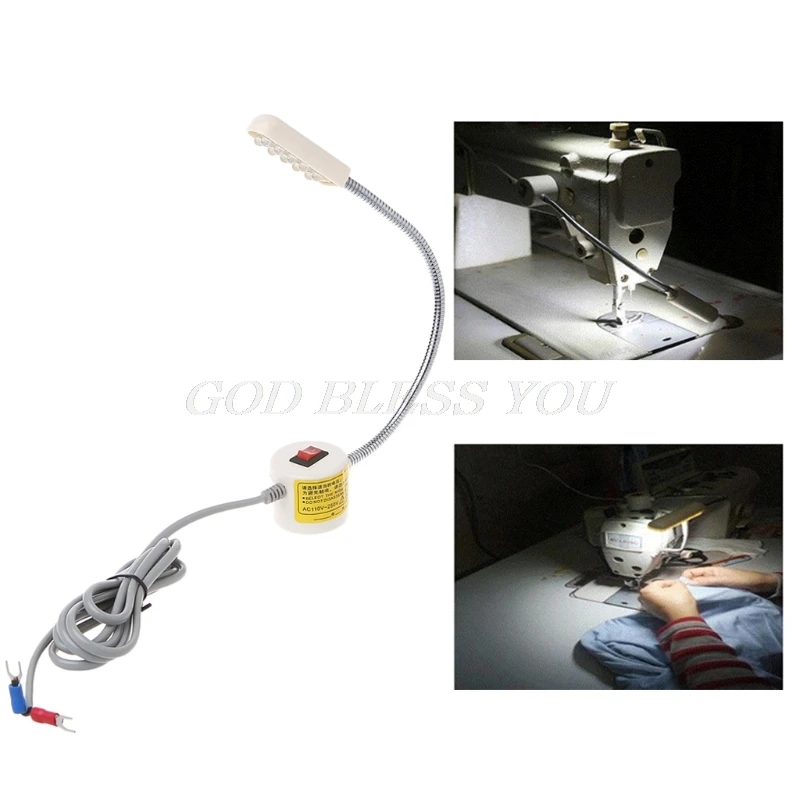 110-250V 30/12/10 светодиодный светильники для швейной машинки Рабочая лампа на гибкой ножке с магнитным основанием