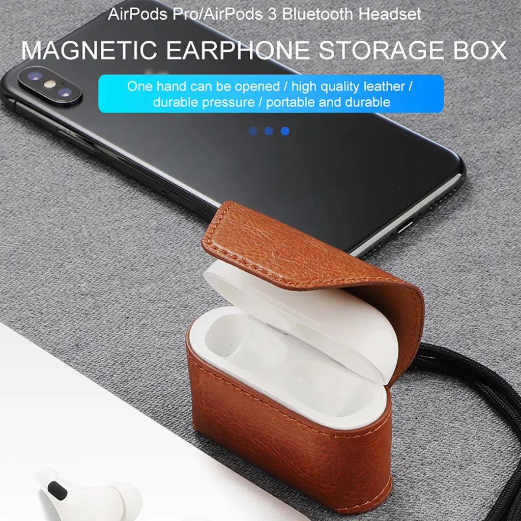 Для AirPods Pro Беспроводной чехол для наушников портативный чехол из натуральной кожи с защитой от грязи с кольцом-держателем чехол для наушников