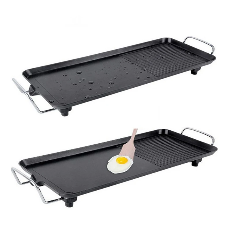 

Kitchen barbecue smokeless non-stick Multifunction Electric Teppanyaki Table Top Grill Griddle Adjustable Temperature Control