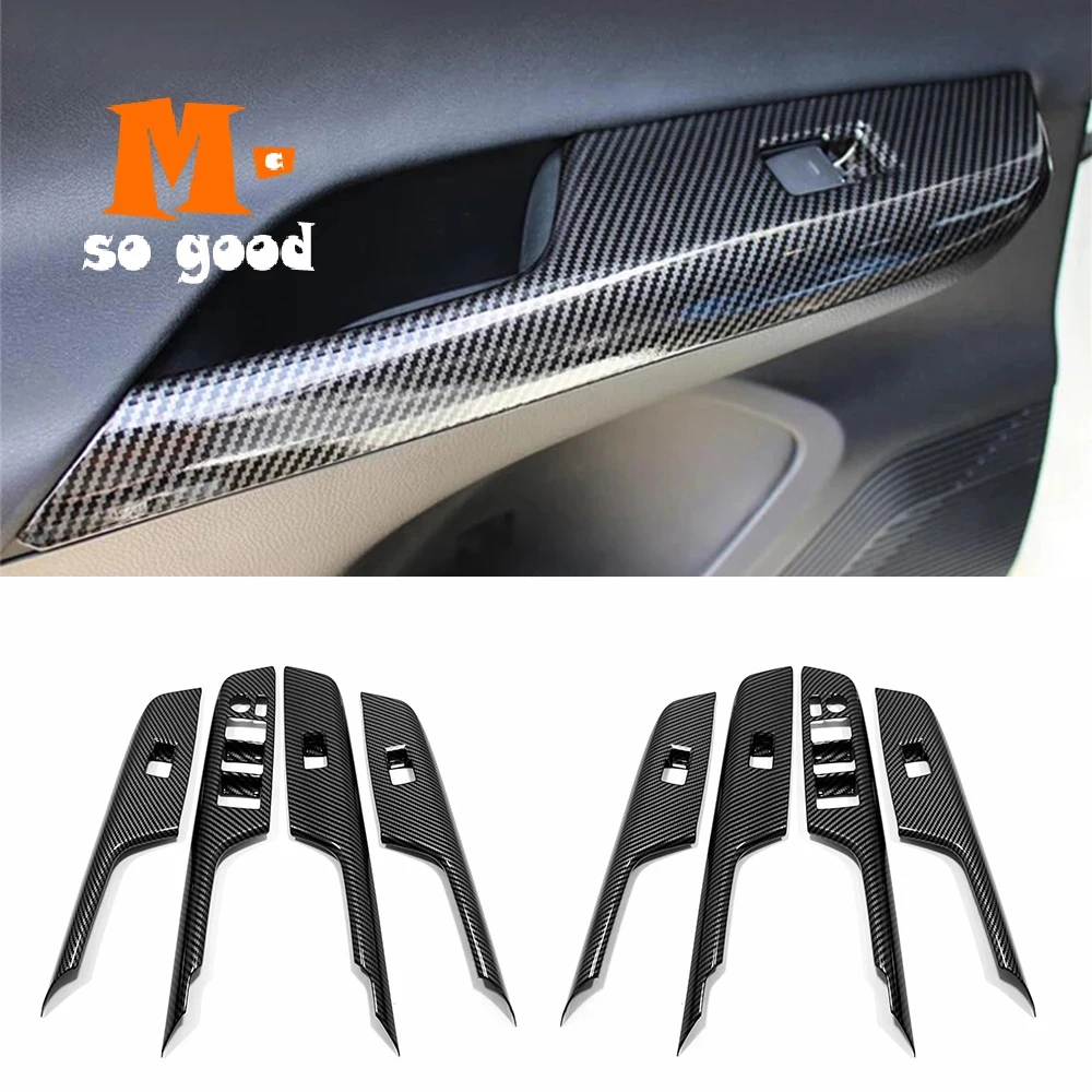 

LHD/RHD For Toyota Venza Harrier 2021+ Accessories Car Carbon/silver/Wood grain armrest Window glass lift switch sticker Cover
