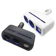 Портативный Регулируемый 2 прикуривателя Разветвитель автомобильное зарядное устройство двойной USB разъем адаптер питания для Apple iPhone samsung