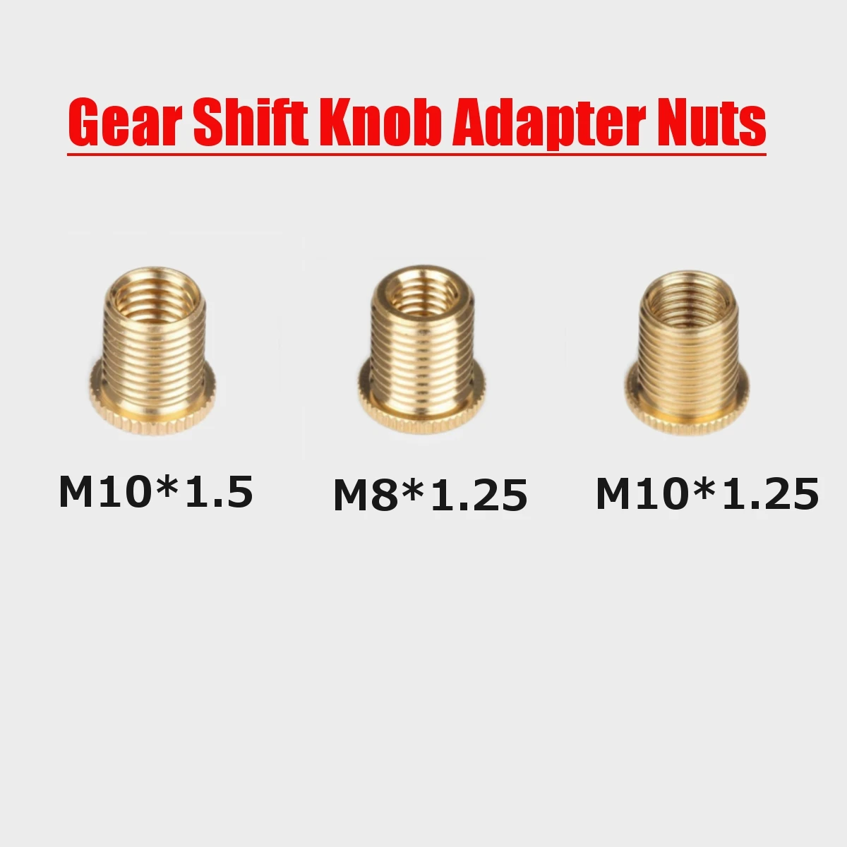 

3pcs/set M10x1.25 & M10x1.5 & M8x1.25 Kit Car Auto Gear Shift Knob Thread Screw Adapter Nuts Insert