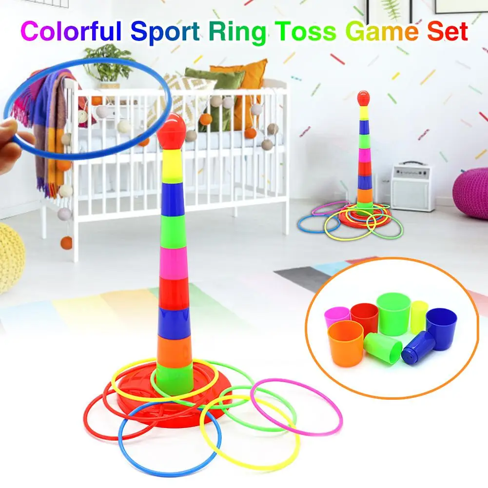 1 Set of 6PCS Funny Ring Toss Game Colorful Throwing Ring Creative Inter 