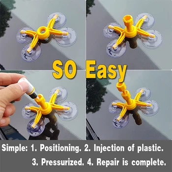 

Auto Glass Windscreen Quick Fix Windshield Repair Tool DIY Dent Remove Car Kit