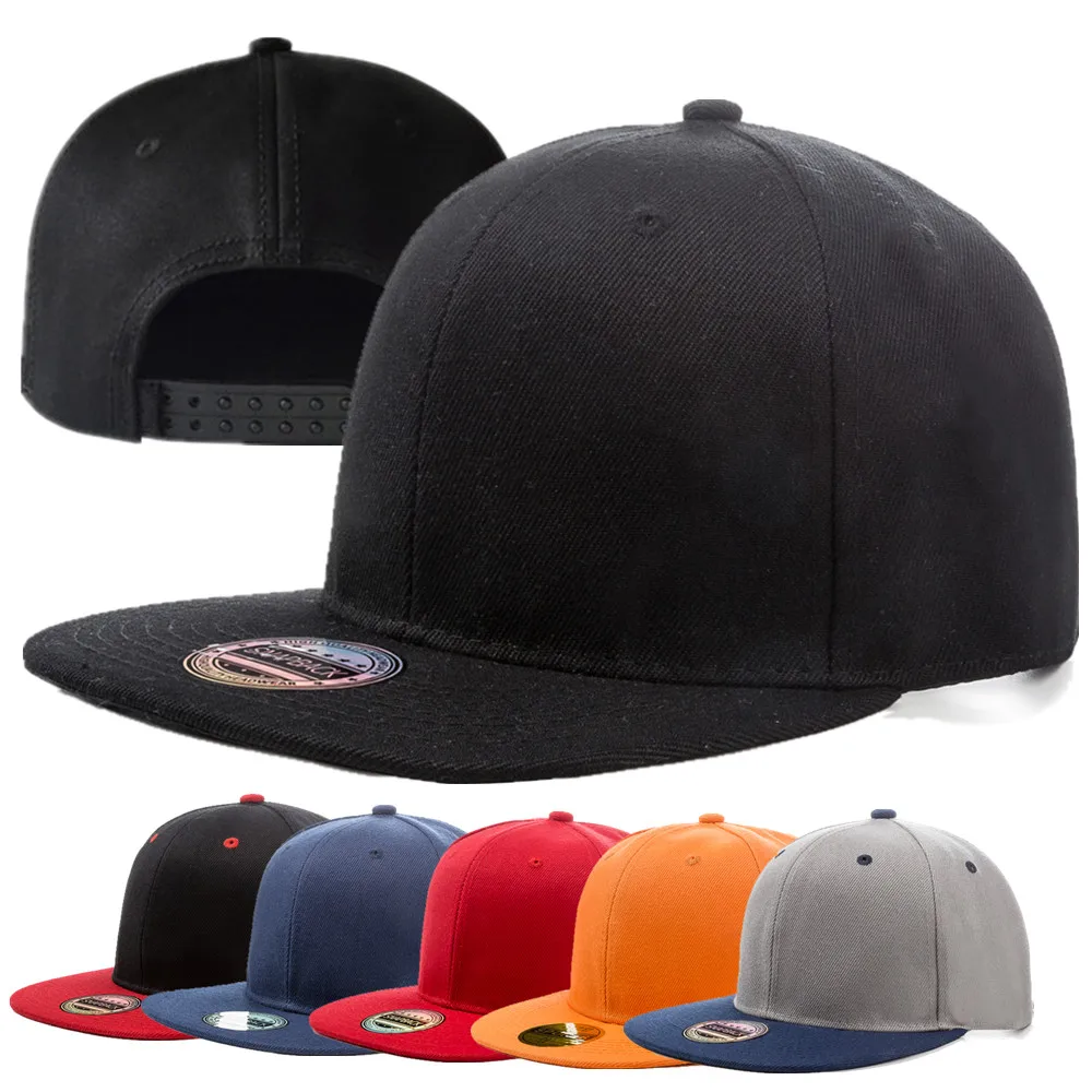 1pcs Unisex Cap Acrylic Plain Snapback Hat High Quality Adult Hip Hop Baseball Cap Men Women Outdoor Leisure Baseball Flat Hat 1