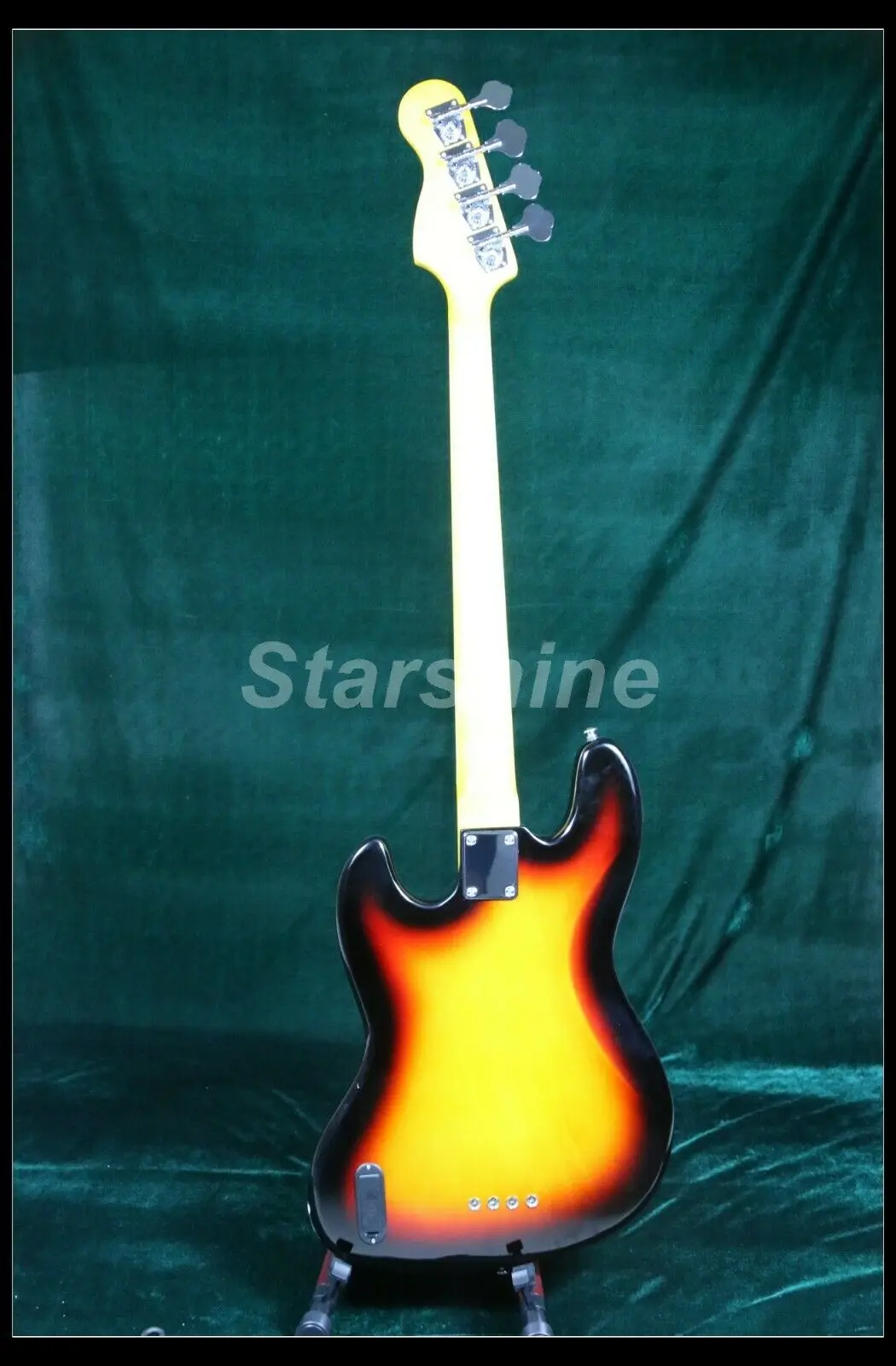 Электрический бас JB стиль шеи связывания Sunburst Цвет струны через тело