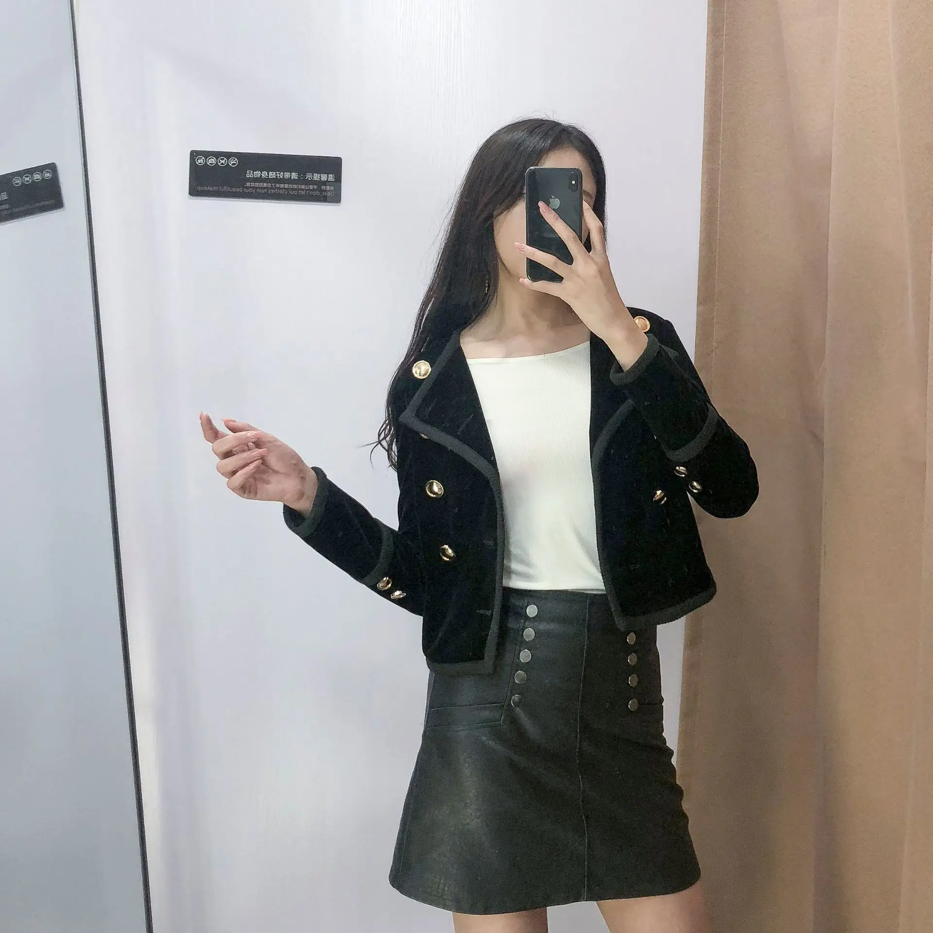 Изящное женское короткое двубортное пальто, маленький костюм для дебютантов, Liu Tao Yang Mi, корейский стиль, стиль, женское платье на осень