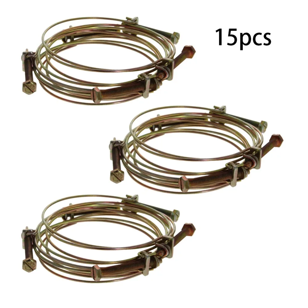 MroMax Double Steel Wire Strong Clamp Iron Inner Diameter 85/90/95/100/110mm Galvanized Thickness 2.2mm Screw Length 6*50/6*60mm