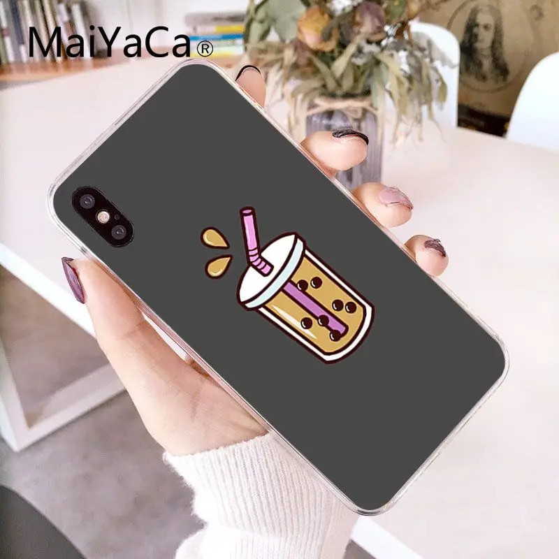Funny Cute Cartoon food pearl milk tea pudding strawberry