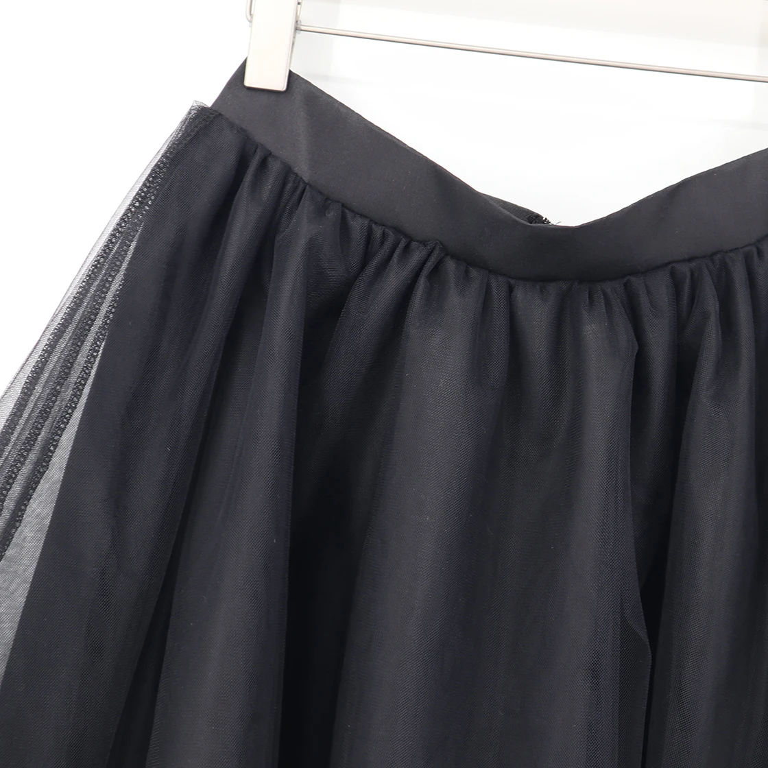 Женская летняя Тюлевая юбка женская черная сетчатая плиссированная Мини-Юбка Femme Faldas Rokken юбка из тюля на скрытой молнии s
