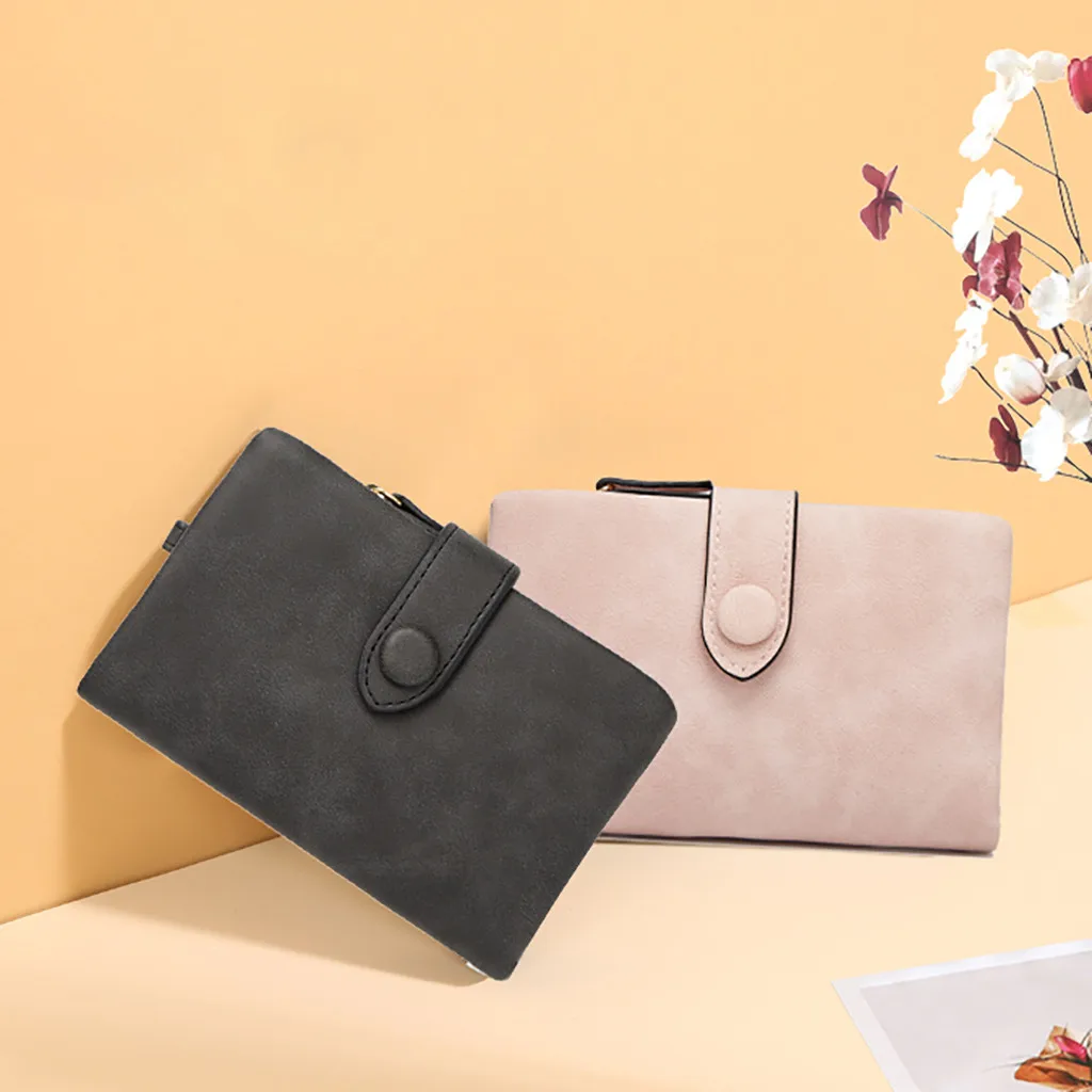 

Scrub Wallet Woman Short Section Students Tri-fold Wallet Card Package Money purse for men and woemen#35