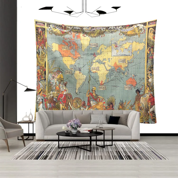 

World Map Series Wall Hanging Tapestry 3D Printed Art Polyester Wall Cloth Tapestries Beach Throw Towel Yoga Mat Shawl Blanket