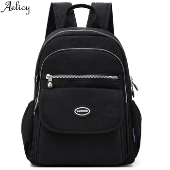 

Aelicy Women's Fashion Large Capacity Zipper Student Backpack Ladies Casual Solid Color Waterproof Lightweight Backpack