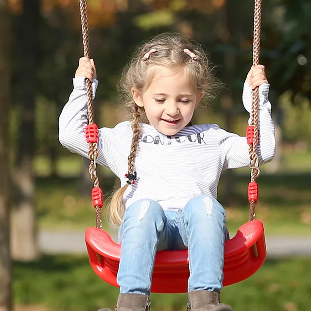 Platic Garden Swing Seats Kids Swing Toys for Children Outdoor Indoor Swings Height Adjustable Rope Hanging Climbing Seat Chair 6