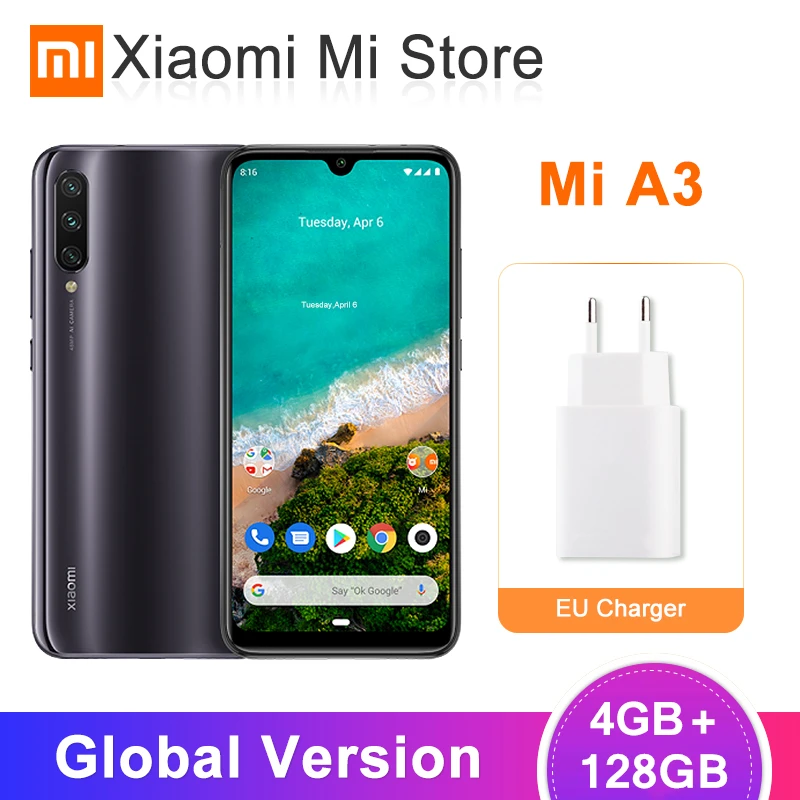 Глобальная версия Xiaomi Mi A3 4 Гб 128 мобильный телефон Snapdragon 665 Восьмиядерный 6 088
