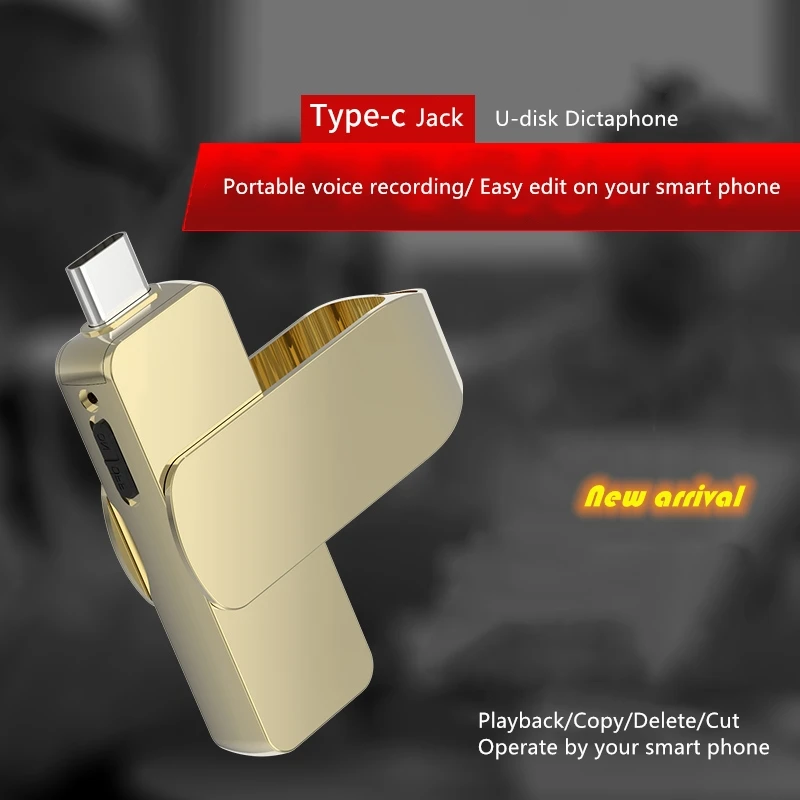 Amoi A26 тип-c USB флэш-диск Диктофон Голосовая активация портативный скрытый HD рекордер долгое время MP3-плеер класс лекции встречи