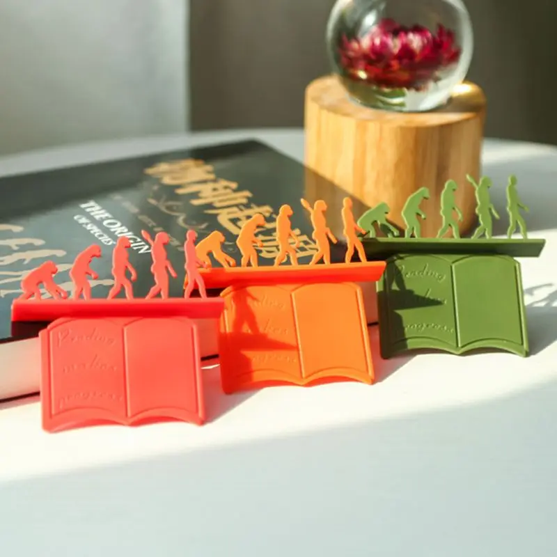 Creative Theory of Evolution Bookmark 3D Silicone Reading Book Holder Stationery