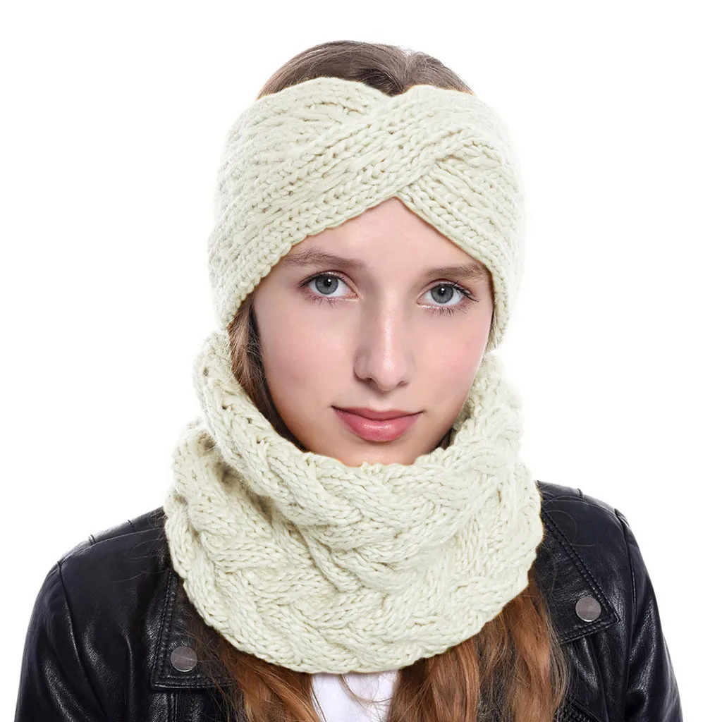 Headband Women's Hair Accesories Fashion Autumn And Winter Pure Color Wool Knitted Hair Band Sports Headband Hair Ornaments Girl