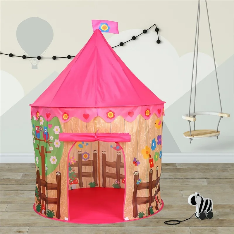 Explosive Children's Tent Cartoon Flower Bird Tree Fence Ocean Wave Ball Pool Yurt Kids Houses for Foldable | Игрушки и хобби