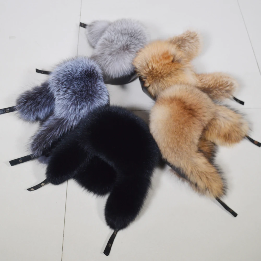 Новые мужские зимние шапки-бомберы из натурального меха лисы, теплые мягкие качественные шапки из натурального меха енота, шапка из натуральной овечьей кожи