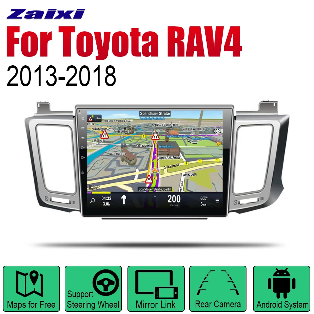 Автомагнитола ZaiXi Android 2 Din для Toyota RAV4 2013 ~ 2018 автомобильный мультимедийный плеер