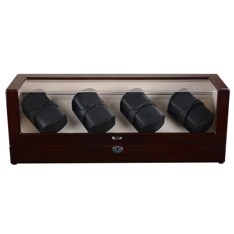 Часы Winder Box чехол для хранения шейкер дисплей автоматический деревянный четыре мотора 8 слотов часы Winder вращающийся держатель Органайзер пианино