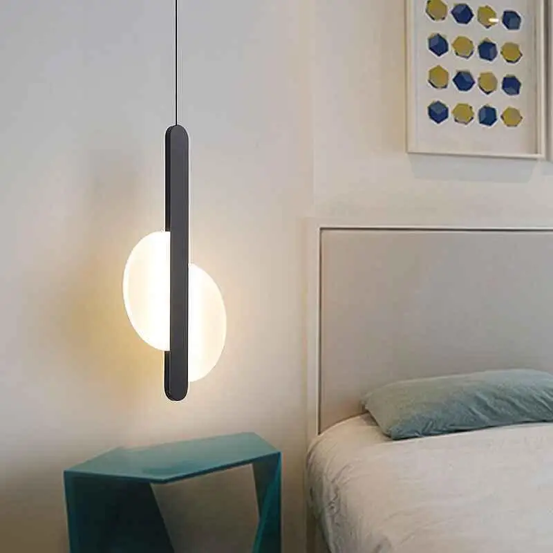 Pendant Lights Pendant Lamp Novelty Nordic Led Pendant Lights For Living Room Bedroom Bedside Bar Wall Decor Lighting Geometry Hanging Lamps Kitchen Fixture