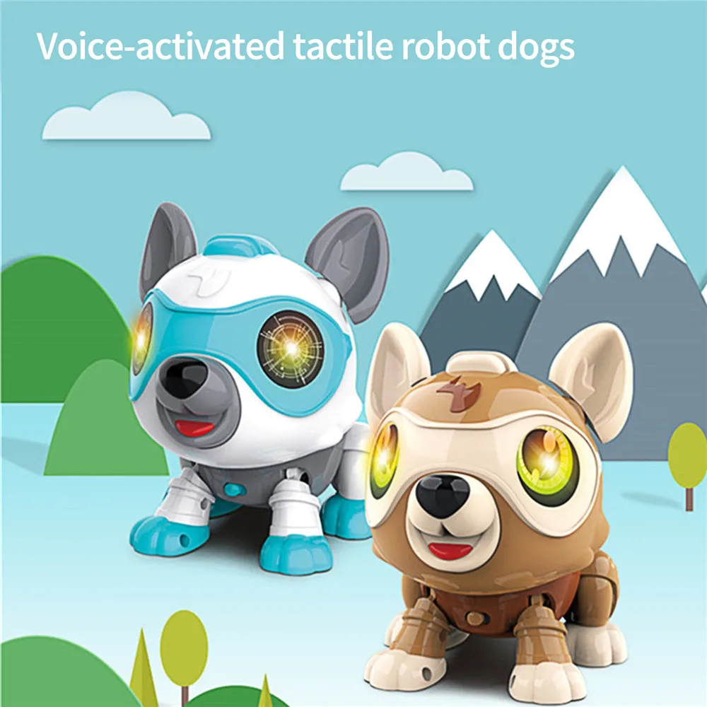 Robot Dog for Kids, DIY Stem Electronics Robotic Dog Toys with Bone Magnetic Voice Touch Control, Smart Pet Robot Toys ACT Like Real Dogs, Interactive