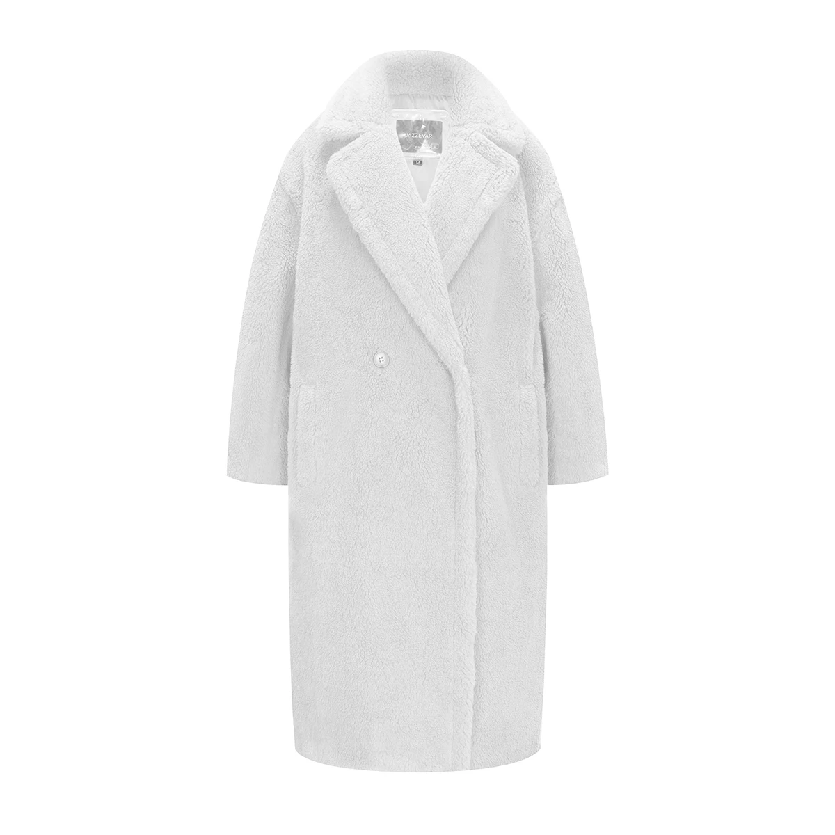 JAZZEVAR Зима пальто с мехом новая высокая мода женская плюшевый мишка икона парка X-Long негабаритное пальто толстая теплая верхняя одежда свободная одежда - Цвет: Бежевый