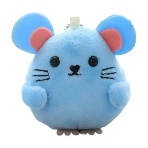 Cartoon Mouse Animal Plush Doll Stuffed Keychain Pendant Bag Hanging Decor Gift Cartoon mouse animal design mini size adorable - Цвет: BlueRound Ball Type