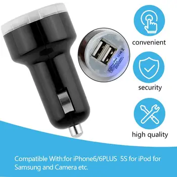 

High Quality Dual 2 Port USB Car Power Charger Adapter for iPhone8/8PLUS 6S X For iPod Camera Hot Selling