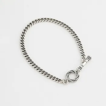 

100% 925 sterling silver bracelet women's punk retro creative tank chain silver bracelet fashion girl luxury jewelry accessory