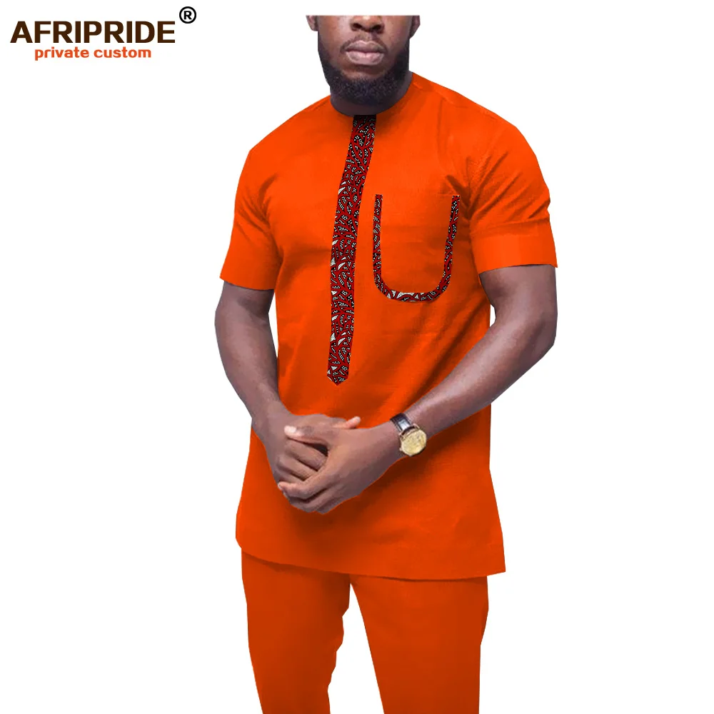 80% OFF 2019 African Clothing for Men Tracksuit Dashiki Shirts and Print Pants Traditional Set Outfits Wear AFRIPRIDE A1916052
