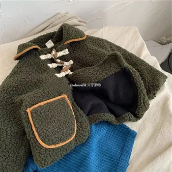 

2-6 Years Winter Girls Thick Earm Fleece Fashion Coat Baby Kids Children Jacket Outerwear