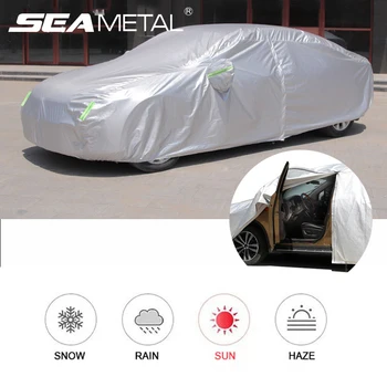 

Exterior Car Cover Protection Universal Outdoor Full Car Covers with Side Zipper Open Waterproof Dust-proof Sunshade Anti-UV