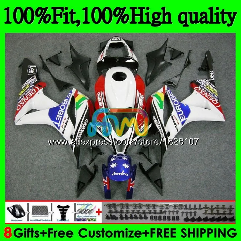 No. 1 Литья под давлением для HONDA CBR600 CBR 600 белый красный RR CC 600RR 600F5 F5 07 08 60BS. 25 CBR600RR CBR600F5 600CC 2007 2008 обтекатель oem - Цвет: No. 1