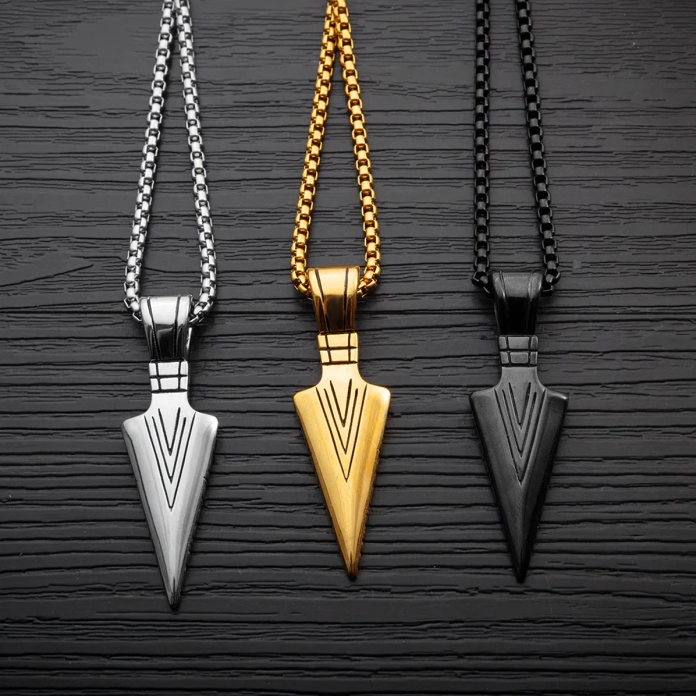 

FATE LOVE Brand Men Statement Pendants Necklaces Black Gold Silver Color Stainless Steel Box Chain Fashion Jewelry Dropship