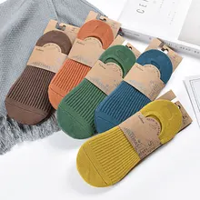 5 пар/компл. Для мужчин Для женщин с низким вырезом Носки из хлопка в полоску с нескользящей подошвой для пар противоскользящие носки-башмачки следы диких мужской fel Для мужчин тапочки Носки