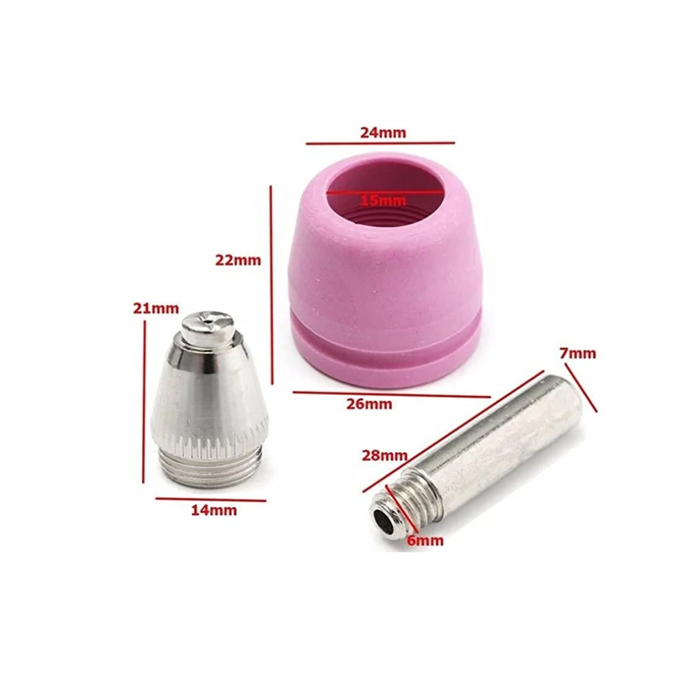 Gas Torch Welding Torch Plasma Cutter Electrodes Nozzles Welding Nozzle 90pcs Plasma Cutter 60A AG-60 AG60 Tip Electrode Consumable Accessories Kit of High Temperature Resistance