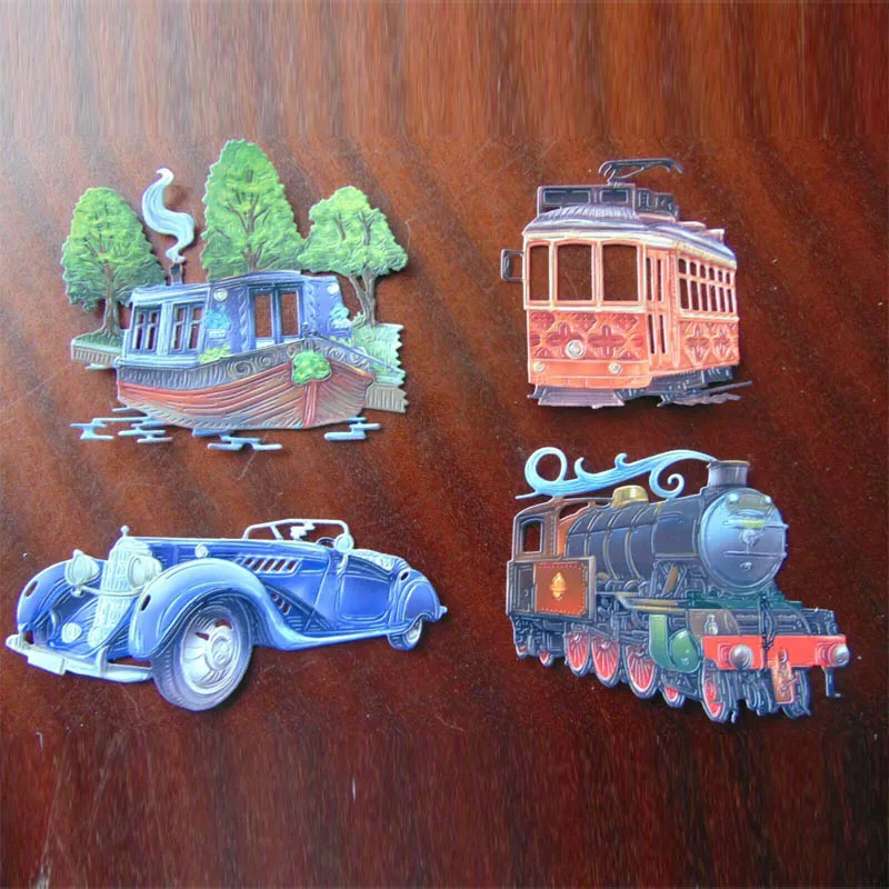 

Steam Train Ship Coupe Bus Cutting Dies For DIY Scrapbooking Embossing Paper Cards Making Crafts The Traffic Tools Dies