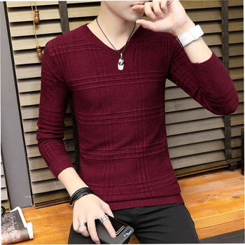 

T-Shirt Men Cotton T Shirt Full Sleeve Tshirt Men Solid Color T-shirts Tops&tees V-Neck Long Shirt Camiseta Manga Larga