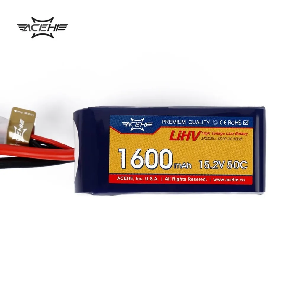 1pcs ACEHE 15.2V 1600mAh 50C 4S1P 24.32Wh with XT60 Plug High Voltage Lipo Battery
