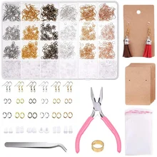 Earrings Hooks for Jewelry Making, Earring Making Supplies Kit with Fish Hook Earrings, Earring Cards, Jewelry Plier, Earring Ba Earrings Hooks for Jewelry Making, Earring Making Supplies Kit with Fish Hook Earrings, Earring Cards, Jewelry Plier, Earring Ba