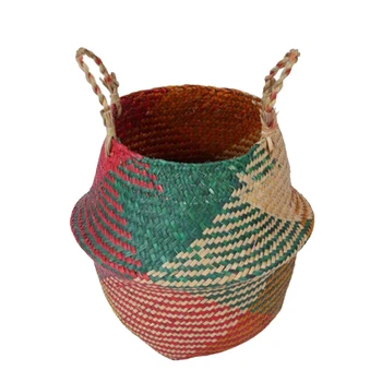

Natural Hand Woven Rattan Wicker Basket Garden Flower Vase Pot