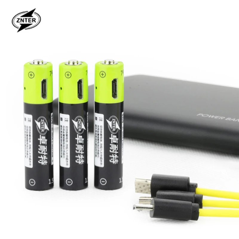 

ZNTER 4pcs/lot 1.5V AAA 400mah li-polymer li-ion lithium rechargeable battery USB battery with USB charging line