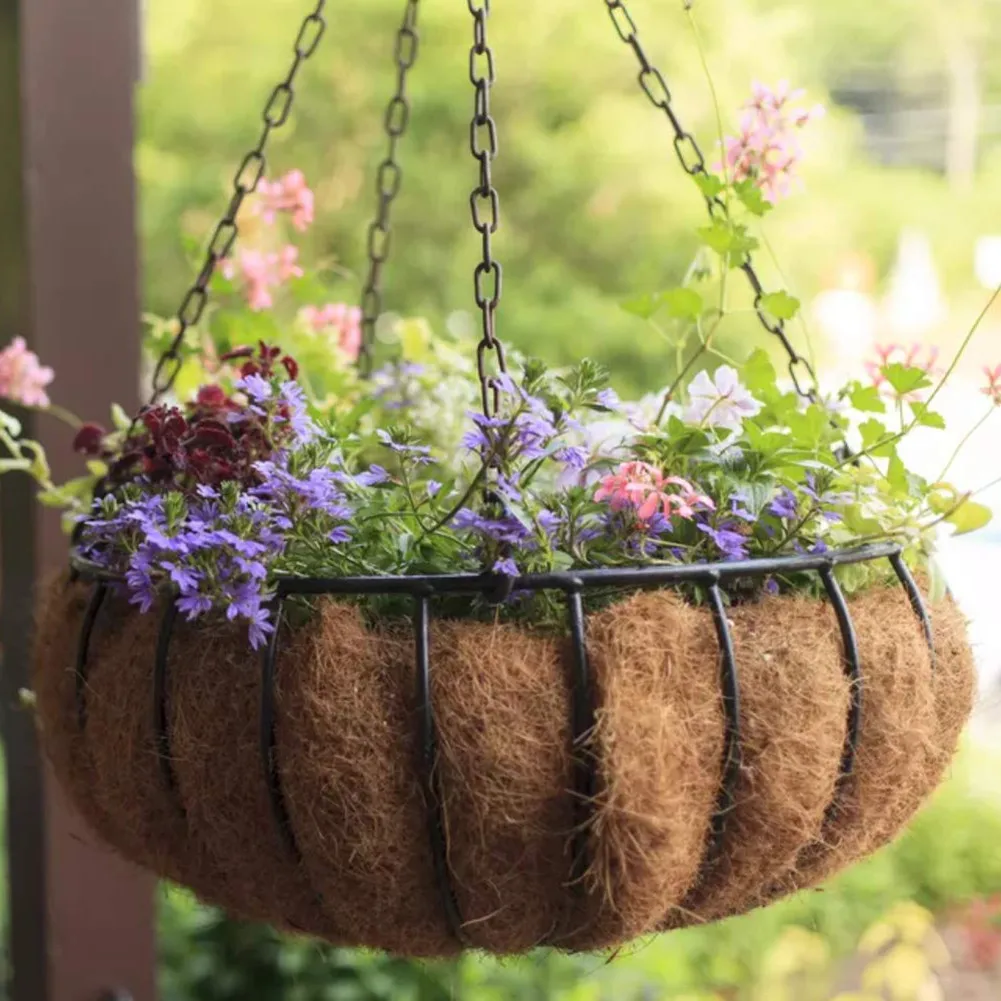 cheap flower pots Hanging Coconut Vegetable Flower Pot Basket Liners Planter Garden Decor Iron Art Garden Flower & Planters Pots outdoor planter boxes